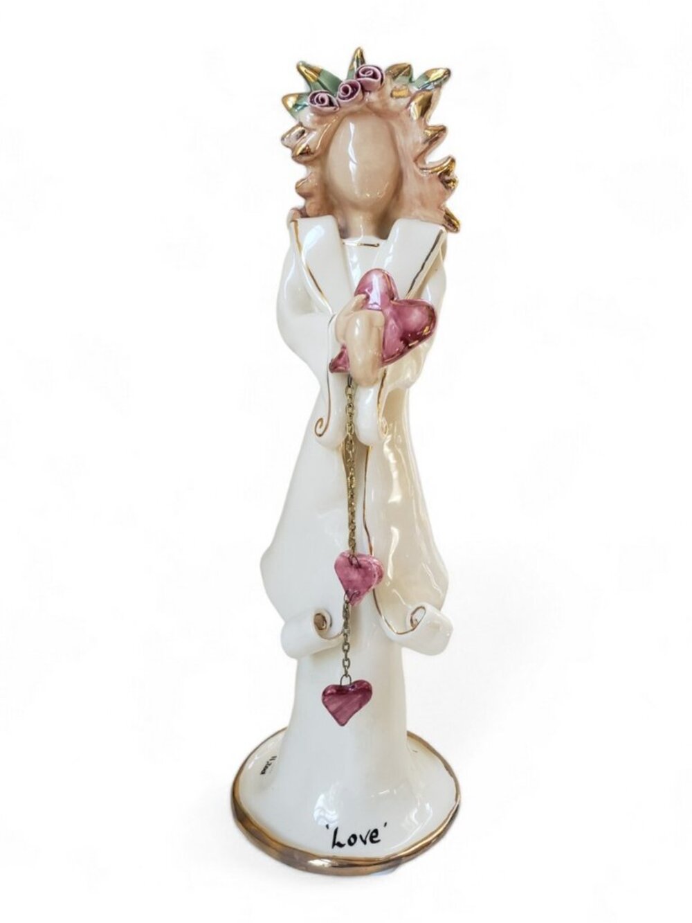 Blue Sky Clayworks Love Heather Goldminc 2001 Commemorative Angel Candleholder